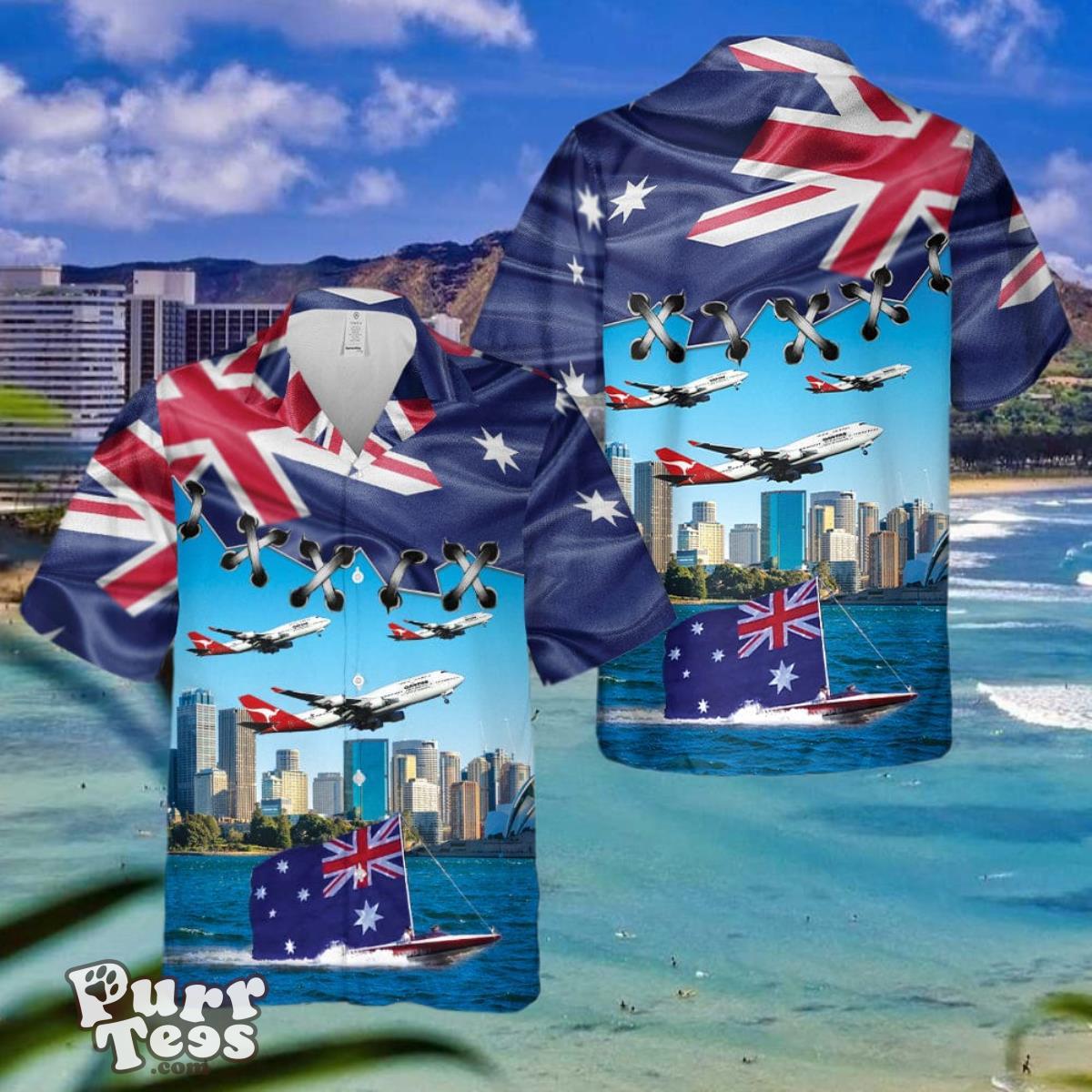 Australia Day Qantas Boeing Dreamliner Hawaiian Shirt Unique Gift For Men And Women Product Photo 1