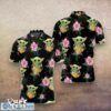 Baby Yoda Hugging Pineapples Seamless Tropical Colorful Flowers On Black Polo Shirts Style Gift Product Photo 1