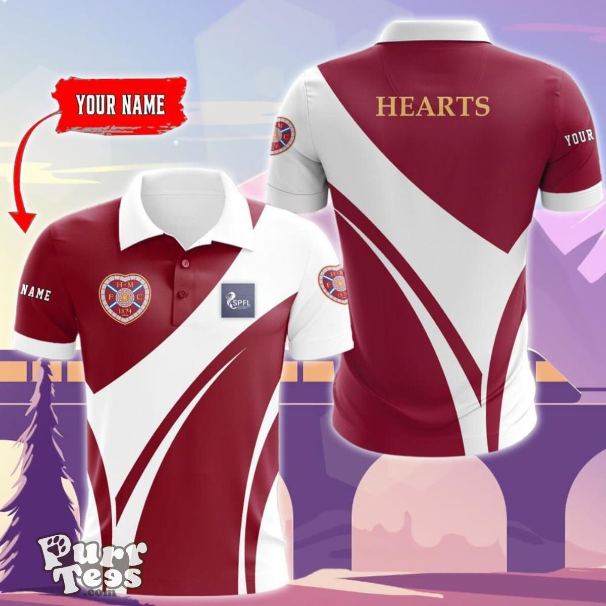 Heart Of Midlothian F.C. Custom Name Polo Shirt Style Gift Product Photo 1