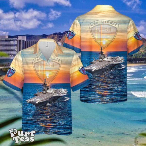 US Navy USS Midway Hawaiian Shirt Unique Gift For Men And Women Product Photo 1
