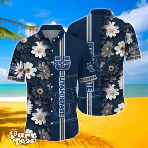 Utah State Aggies NCAA Flower Hawaii Shirt Unique Gift For Men And Women Product Photo 1