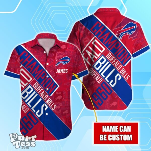 Buffalo Bills NFL Champion Hawaiian Shirt Custom Name Product Photo 1