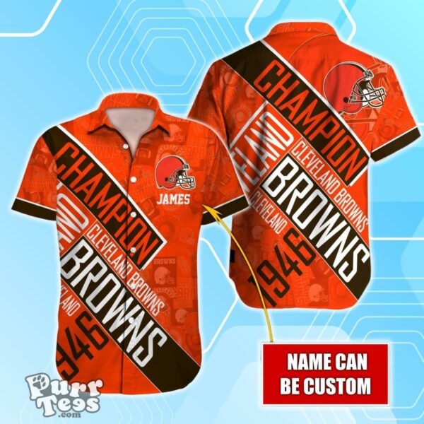 Cleveland Browns NFL Champion Hawaiian Shirt Custom Name Product Photo 1