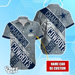 Dallas Cowboys NFL Champion Hawaiian Shirt Custom Name Product Photo 1