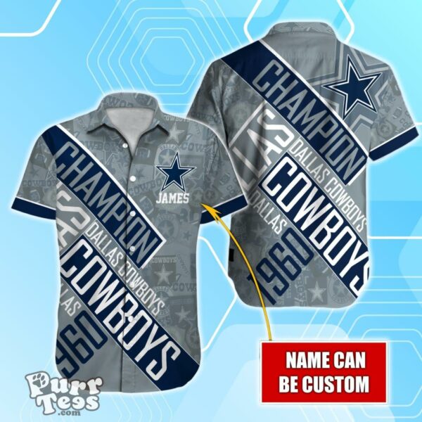 Dallas Cowboys NFL Champion Hawaiian Shirt Custom Name Product Photo 1
