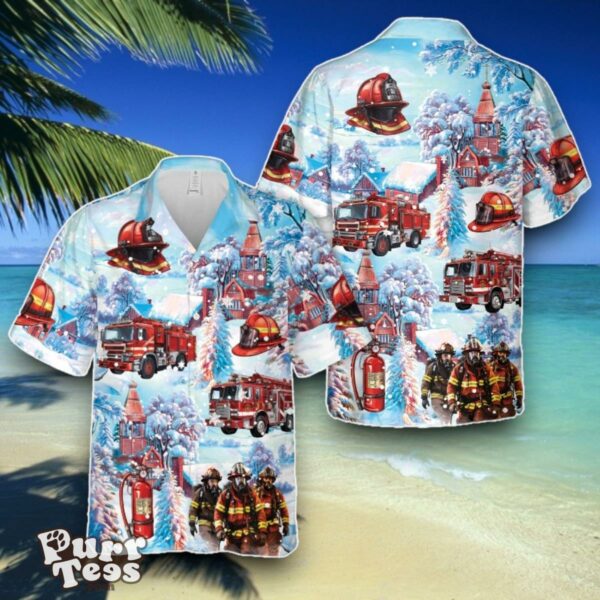 Firefighter Fire Truck Christmas Hawaiian Shirt Best Gift Product Photo 1
