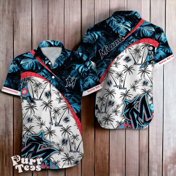 Miami Marlins MLB Tropical Pattern Hawaiian Shirt Best Gift For Fans Product Photo 1