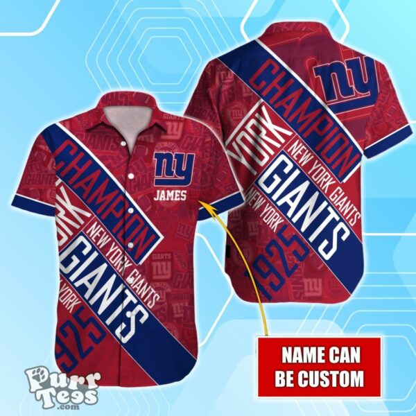 New York Giants NFL Champion Hawaiian Shirt Custom Name Product Photo 1