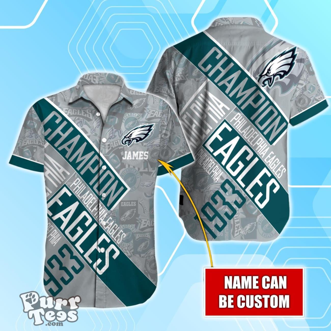 Philadelphia Eagles NFL Champion Hawaiian Shirt Custom Name Product Photo 1