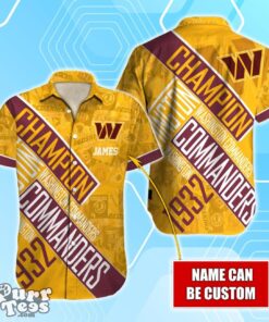 Washington Commanders NFL Champion Hawaiian Shirt Custom Name Product Photo 1