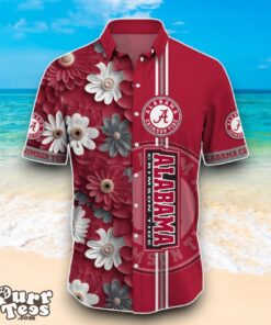 Alabama Crimson Tide NCAA1 Flower Hawaiian Shirt Best Design For Fans Product Photo 2