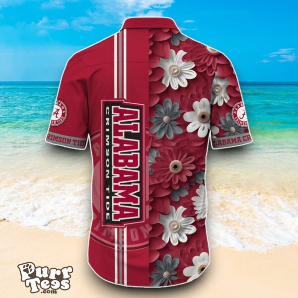 Alabama Crimson Tide NCAA1 Flower Hawaiian Shirt Best Design For Fans Product Photo 3