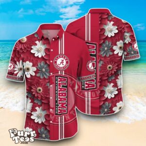 Alabama Crimson Tide NCAA1 Flower Hawaiian Shirt Best Design For Fans Product Photo 1