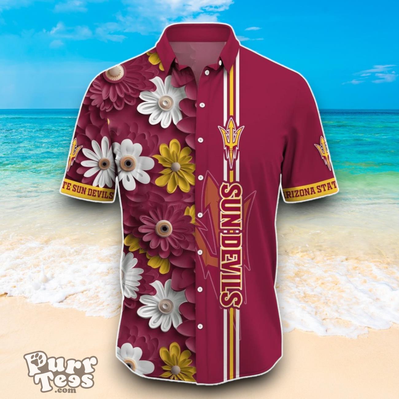 Arizona State Sun Devils NCAA2 Flower Hawaiian Shirt Best Design For Fans Product Photo 2