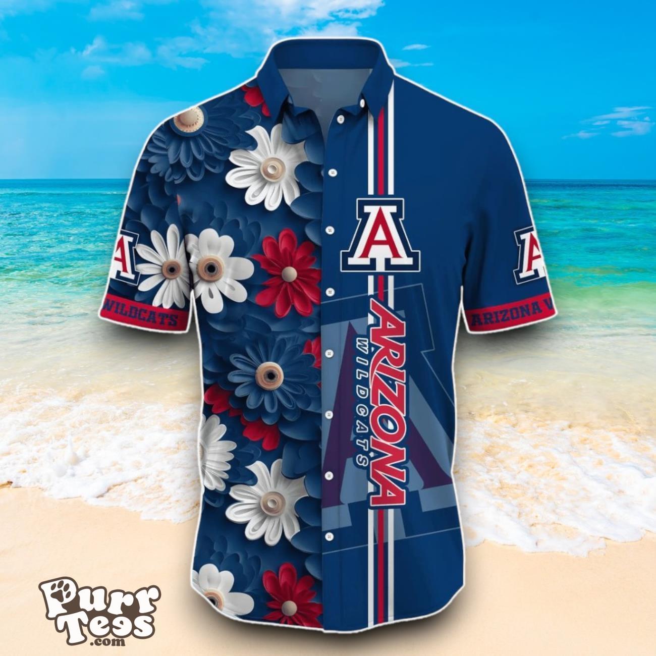 Arizona Wildcats NCAA3 Flower Hawaiian Shirt Best Design For Fans Product Photo 2