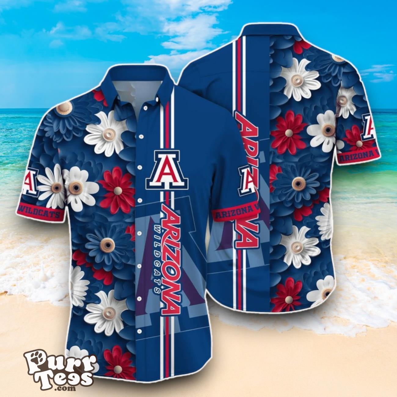 Arizona Wildcats NCAA3 Flower Hawaiian Shirt Best Design For Fans Product Photo 1