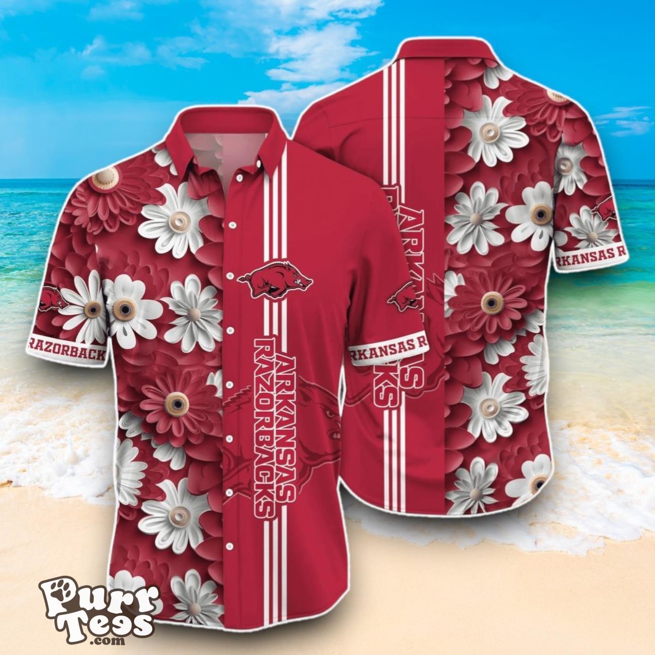 Arkansas Razorbacks NCAA2 Flower Hawaiian Shirt Best Design For Fans Product Photo 1