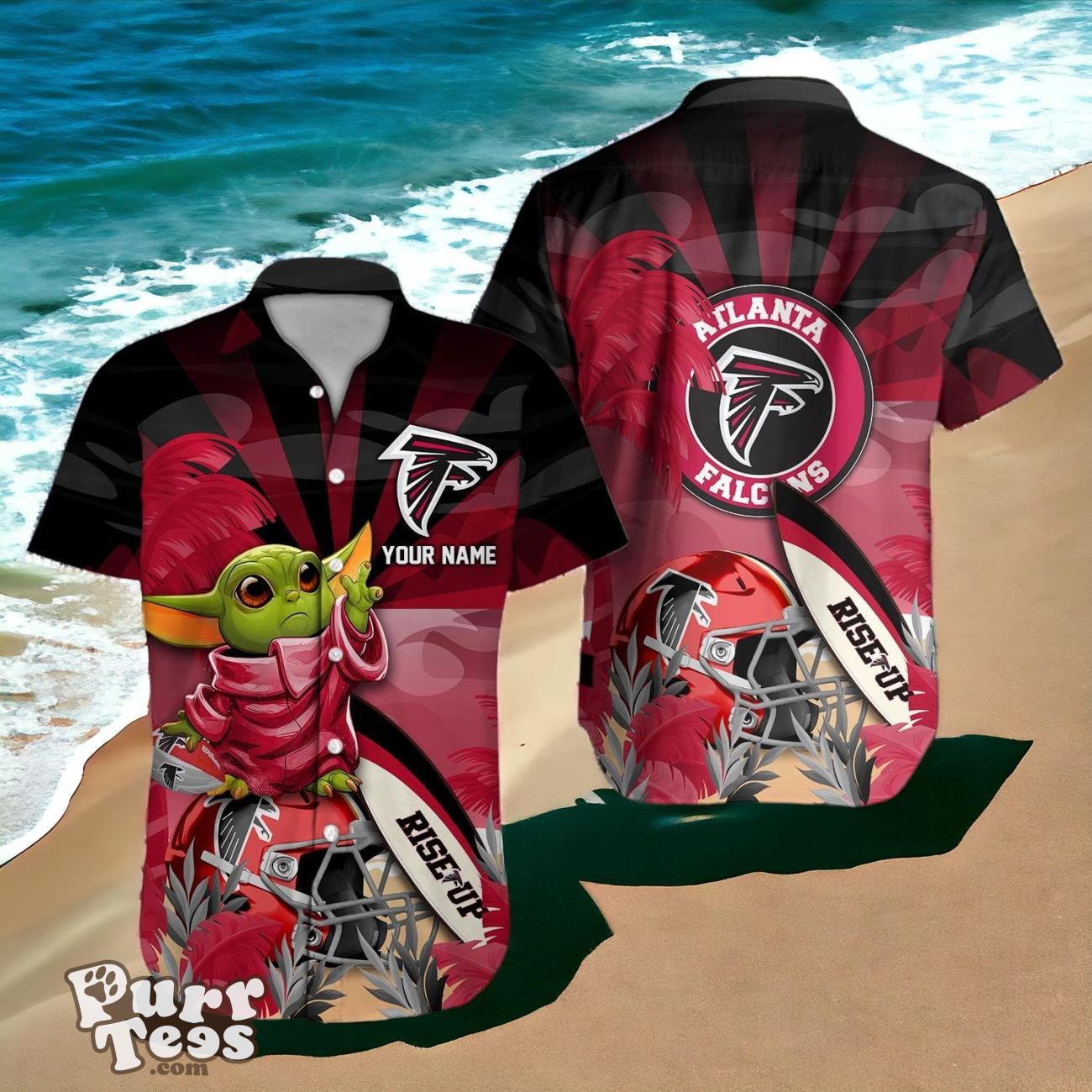 Atlanta Falcons Hawaiian Shirt Baby Yoda 3D Custom Name Product Photo 1