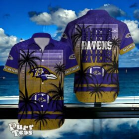 Baltimore Ravens Hawaiian Shirt Palm Tree Vintage For Men Women Product Photo 1