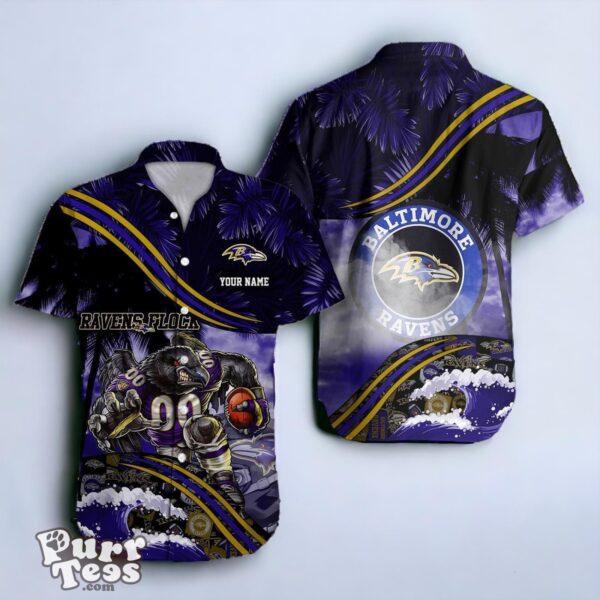 Baltimore Ravens NFL Hawaiian Shirt Custom Name Best Gift For Fans Product Photo 1