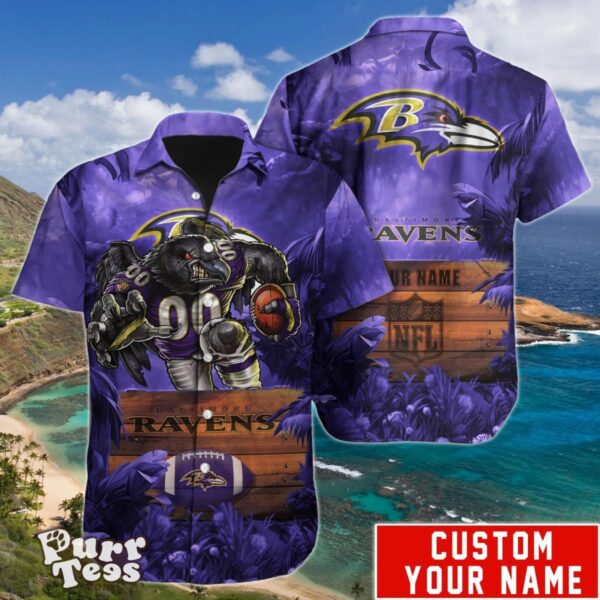 Baltimore Ravens NFL Hawaiian Shirt Custom Name Unique Gift For Men And Women Product Photo 1