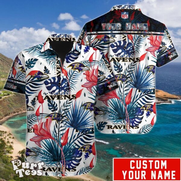 Baltimore Ravens NFL Hawaiian Shirt Custom Name Unique Gift For Men Women Product Photo 1