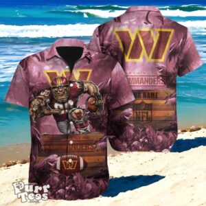 Celebrate with Style Custom Name Washington Commanders Hawaiian Shirt Product Photo 1