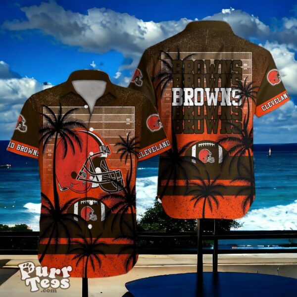 Cleveland Browns Hawaiian Shirt Palm Tree Vintage For Men Women Product Photo 1