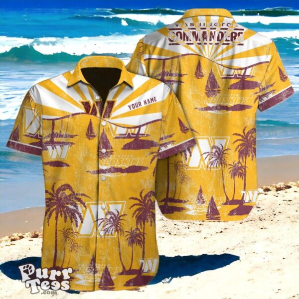 Commanders Celebration NFL Hawaiian Shirt with Custom Name for Washington Fans Product Photo 1