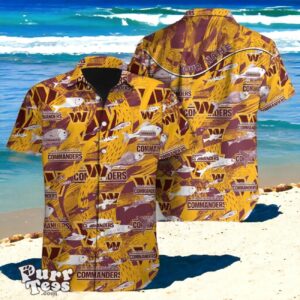 Commanders Cheer in Style Custom Name NFL Hawaiian Shirt for Washington Product Photo 1