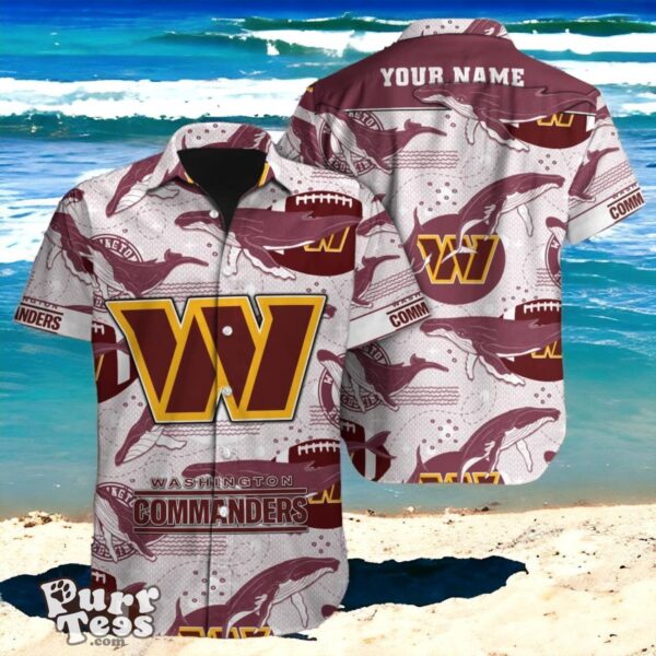 Commanders Fan Essential Customized Hawaiian NFL Shirt with Custom Name Product Photo 1