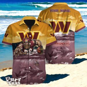 Customize Your Commanders Support Hawaiian NFL Shirt with Custom Name Product Photo 1