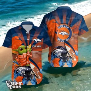 Denver Broncos Hawaiian Shirt Baby Yoda 3D Custom Name Product Photo 1