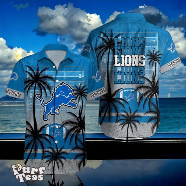 Detroit Lions Hawaiian Shirt Palm Tree Vintage For Men Women Product Photo 1