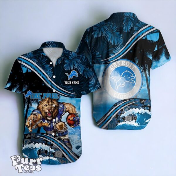 Detroit Lions NFL Hawaiian Shirt Custom Name Best Gift For Fans Product Photo 1