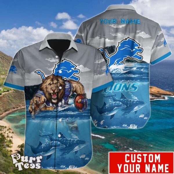 Detroit Lions NFL Hawaiian Shirt Custom Name Unique Gift For Men Women Product Photo 1