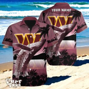 Elevate Your Fan Game Custom Name Washington Commanders Hawaiian Shirt Product Photo 1