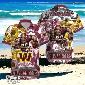 Exclusive Commanders Gear Custom Name NFL Hawaiian Shirt for Fans Product Photo 1