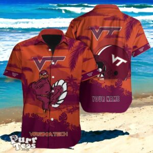 Exclusive Fan Wear Virginia Tech Hokies NCAA Hawaiian Shirt with Custom Name Product Photo 1