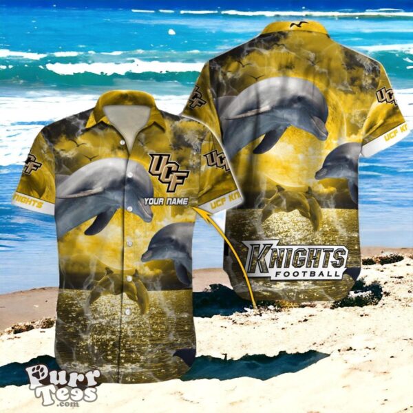 Exclusive Touch Custom Name on a UCF Knights NCAA Hawaiian Fan Shirt Product Photo 1