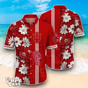 Indiana Hoosiers NCAA3 Flower Hawaiian Shirt Best Design For Fans Product Photo 1