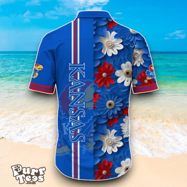 Kansas Jayhawks NCAA2 Flower Hawaiian Shirt Best Design For Fans Product Photo 3
