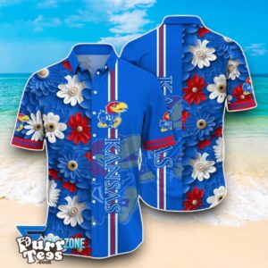 Kansas Jayhawks NCAA2 Flower Hawaiian Shirt Best Design For Fans Product Photo 1