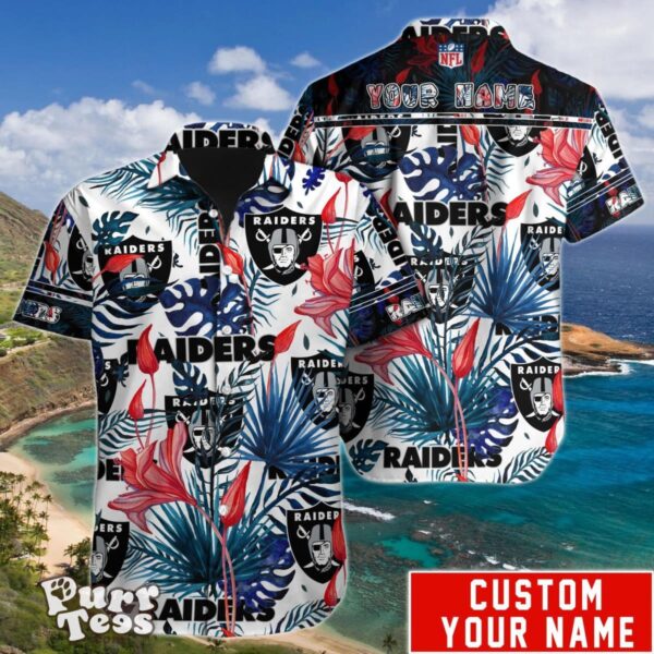 Las Vegas Raiders NFL Hawaiian Shirt Custom Name Unique Gift For Men Women Product Photo 1