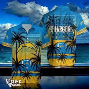Los Angeles Chargers Hawaiian Shirt Palm Tree Vintage For Men Women Product Photo 1