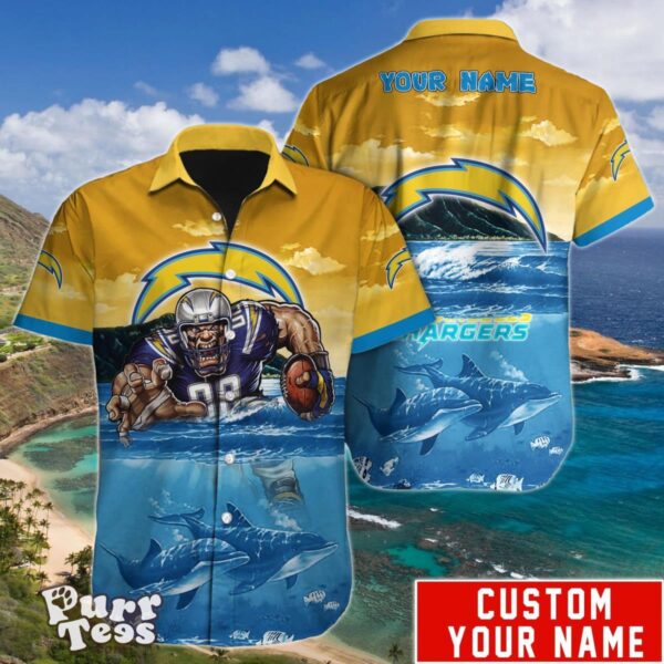 Los Angeles Chargers NFL Hawaiian Shirt Custom Name Unique Gift For Men And Women Product Photo 1
