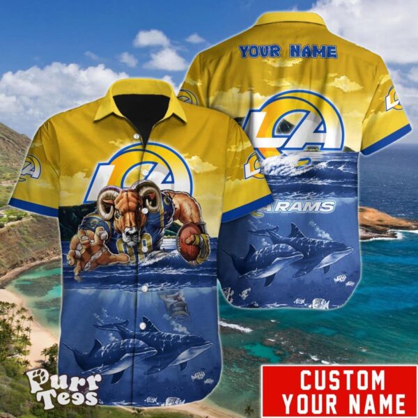 Los Angeles Rams NFL Hawaiian Shirt Custom Name Unique Gift For Men And Women Product Photo 1