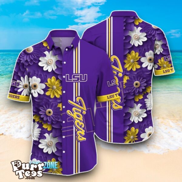 LSU TIGERS NCAA1 Flower Hawaiian Shirt Best Design For Fans Product Photo 1