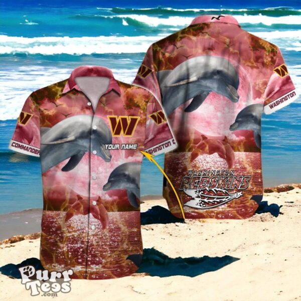 Make It Yours Washington Commanders NFL Hawaiian Shirt with Personal Name Product Photo 1