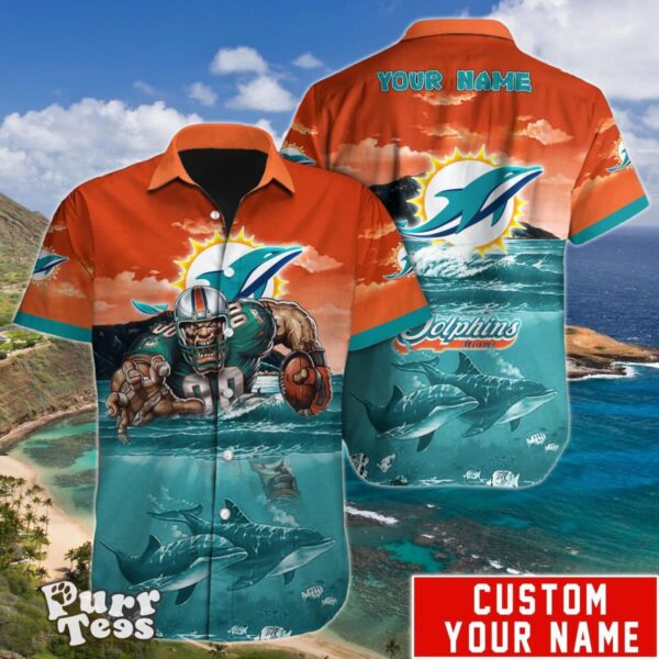 Miami Dolphins NFL Hawaiian Shirt Custom Name Unique Gift For Men Women Product Photo 1